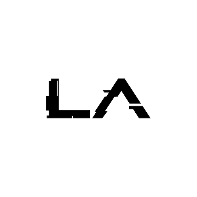 LA monograma logotipo diseño carta texto nombre símbolo monocromo logotipo alfabeto carácter simple logotipo