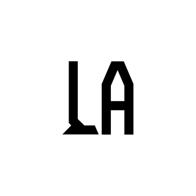LA monograma logotipo diseño carta texto nombre símbolo monocromo logotipo alfabeto carácter simple logotipo