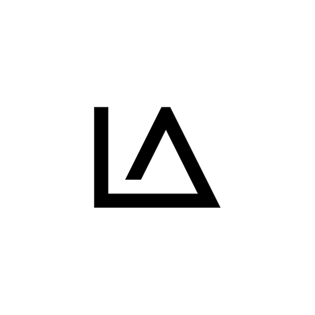 LA monograma logotipo diseño carta texto nombre símbolo monocromo logotipo alfabeto carácter simple logotipo