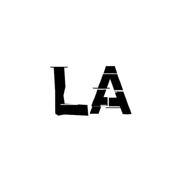LA monograma logotipo diseño carta texto nombre símbolo monocromo logotipo alfabeto carácter simple logotipo
