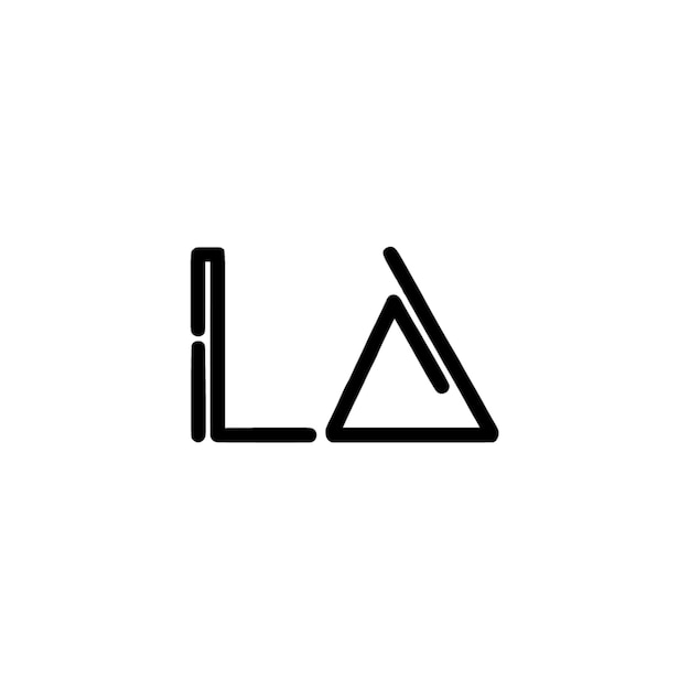 LA monograma logotipo diseño carta texto nombre símbolo monocromo logotipo alfabeto carácter simple logotipo