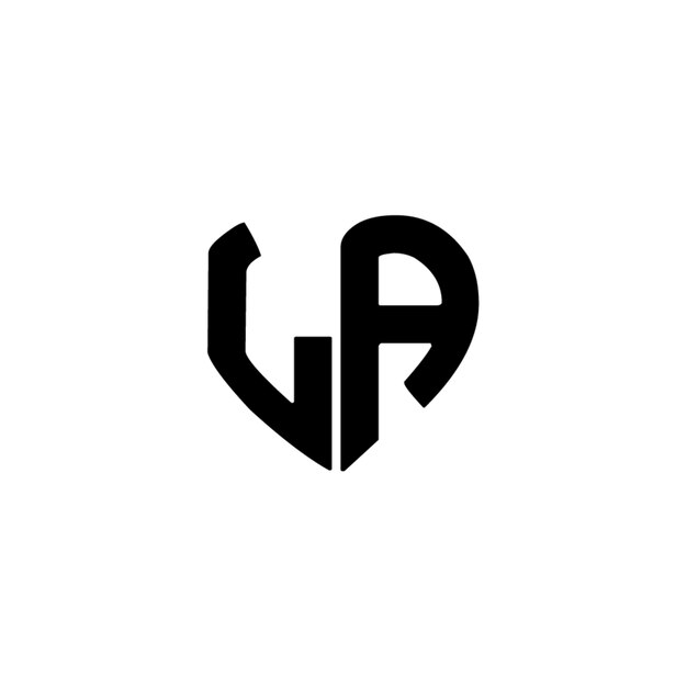 LA monograma logotipo diseño carta texto nombre símbolo monocromo logotipo alfabeto carácter simple logotipo