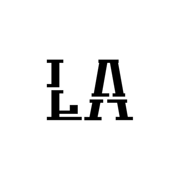LA monograma logotipo diseño carta texto nombre símbolo monocromo logotipo alfabeto carácter simple logotipo