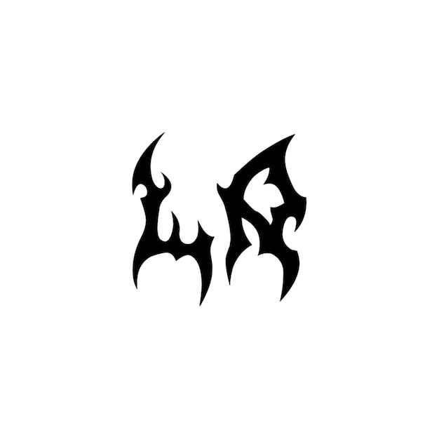 LA monograma logotipo diseño carta texto nombre símbolo monocromo logotipo alfabeto carácter simple logotipo