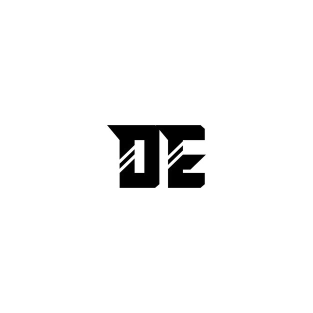 DE monograma logotipo diseño carta texto nombre símbolo monocromo logotipo alfabeto carácter simple logotipo