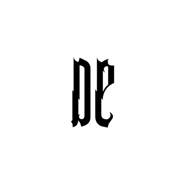 DE monograma logotipo diseño carta texto nombre símbolo monocromo logotipo alfabeto carácter simple logotipo