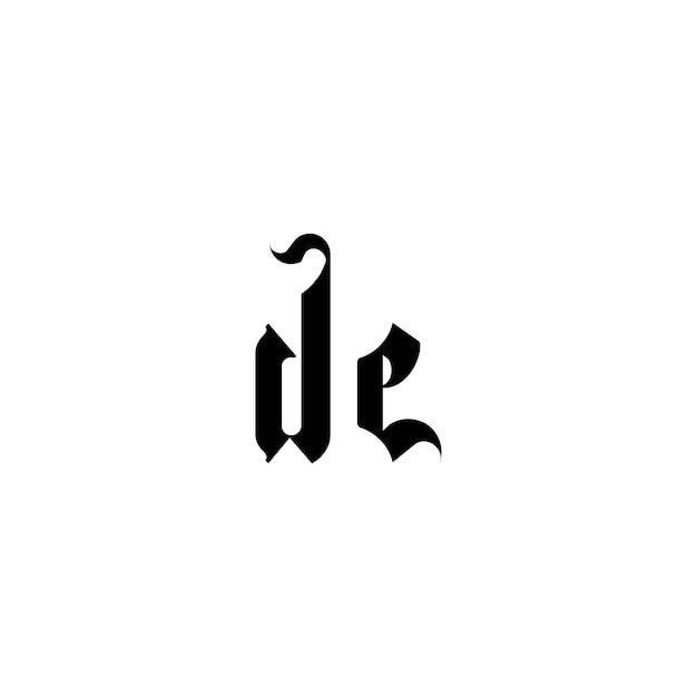 DE monograma logotipo diseño carta texto nombre símbolo monocromo logotipo alfabeto carácter simple logotipo