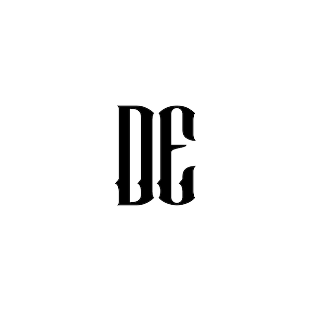 DE monograma logotipo diseño carta texto nombre símbolo monocromo logotipo alfabeto carácter simple logotipo