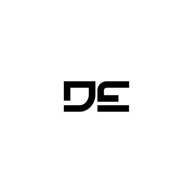 DE monograma logotipo diseño carta texto nombre símbolo monocromo logotipo alfabeto carácter simple logotipo