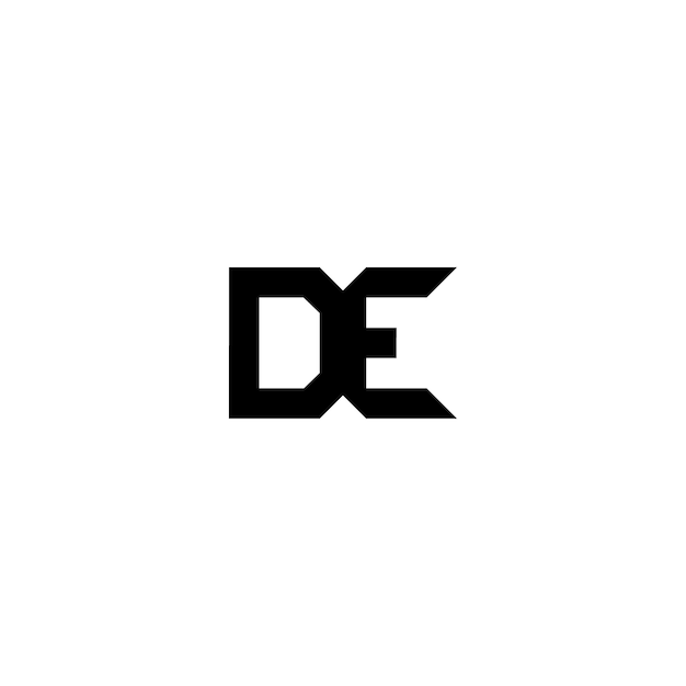 DE monograma logotipo diseño carta texto nombre símbolo monocromo logotipo alfabeto carácter simple logotipo