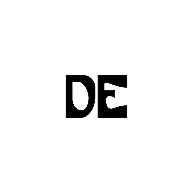 DE monograma logotipo diseño carta texto nombre símbolo monocromo logotipo alfabeto carácter simple logotipo