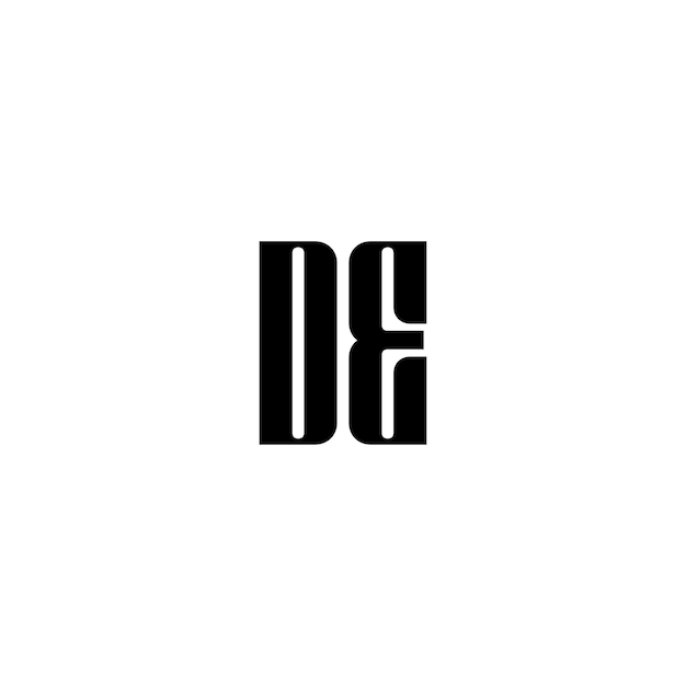 DE monograma logotipo diseño carta texto nombre símbolo monocromo logotipo alfabeto carácter simple logotipo