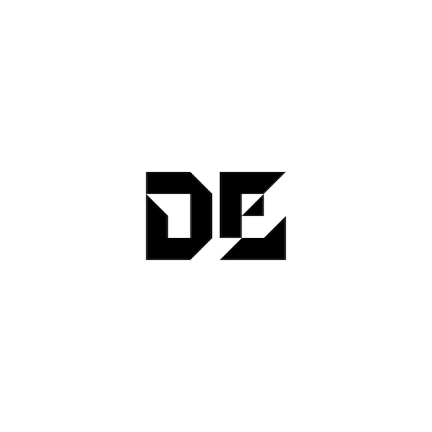 DE monograma logotipo diseño carta texto nombre símbolo monocromo logotipo alfabeto carácter simple logotipo