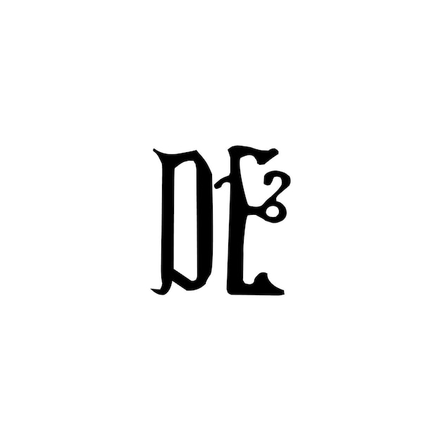 DE monograma logotipo diseño carta texto nombre símbolo monocromo logotipo alfabeto carácter simple logotipo
