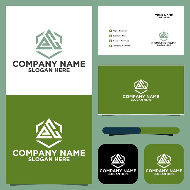 Monograma del logotipo EC con plantilla de diseño moderno triangular y hexagonal