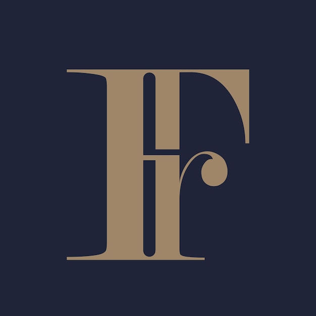 Monograma de logotipo elegante FR