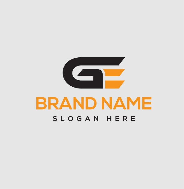 El monograma del logotipo de GE EG Alphabets Letters