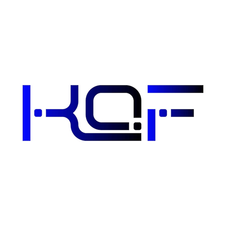 Vector el monograma del logotipo de kqf, la marca inicial, el sello, el diseño de símbolos de tipografía minimalista moderna