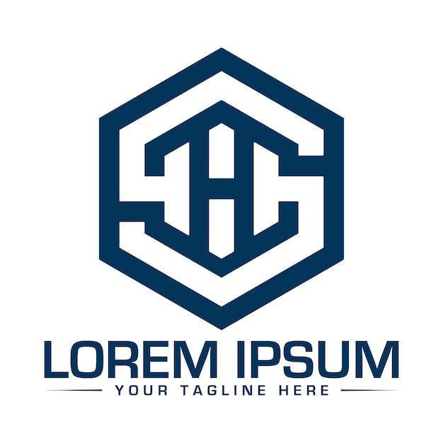 Monograma del logotipo de letras abstractas SH HS SH