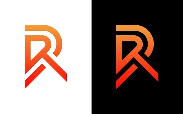 Monograma del logotipo de las letras abstractas de vr