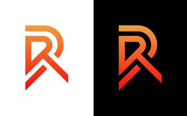 Vector monograma del logotipo de las letras abstractas de vr