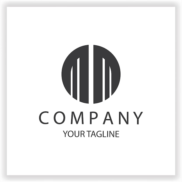Monograma del logotipo de MM sencillo y moderno círculo de color negro plantilla de diseño de vector elegante premium eps 10