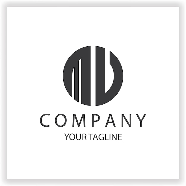 Monograma del logotipo de MU sencillo y moderno círculo de color negro plantilla de diseño de vector elegante premium