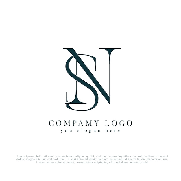 El monograma del logotipo NS diseño de la letra creativa del logotipo