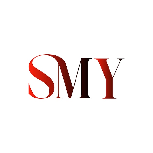 El monograma del logotipo SMY inicial es un diseño elegante, moderno y minimalista de símbolos creativos.