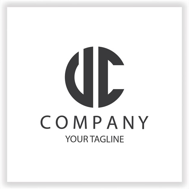 Monograma del logotipo UC Vector sencillo y moderno, círculo de color negro, plantilla de diseño