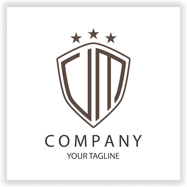 Monograma del logotipo UM VM con forma de escudo colores negros aislados en plantilla de diseño de contorno plantilla elegante premium vector eps 10