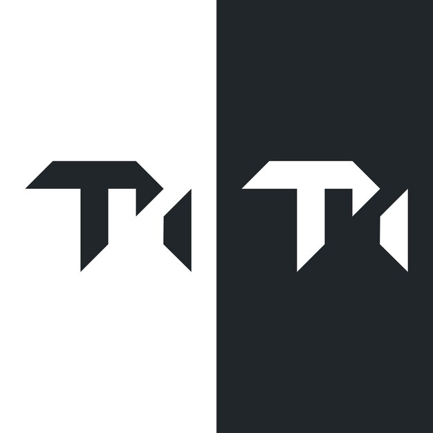 Monograma del logotipo del vector de la letra TM Concepto de diseño moderno y minimalista de formas iniciales