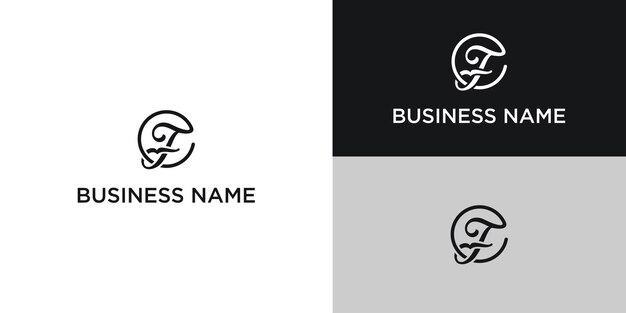 Monograma del logotipo vectorial cf simple y moderno