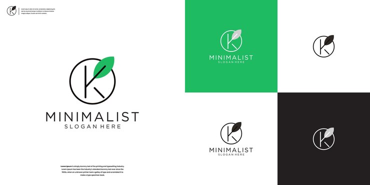 Vector monograma minimalista k logotipo de la letra k de belleza con estilo de círculo