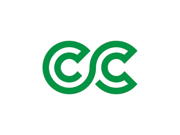 Monograma moderno de letras CC con diseño de logotipo del símbolo del infinito