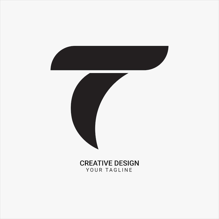 Vector monograma plano creativo de la letra t diseño de logotipo único de marca moderna
