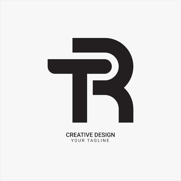 Monograma plano creativo RT o TR diseño de logotipo único moderno mínimo