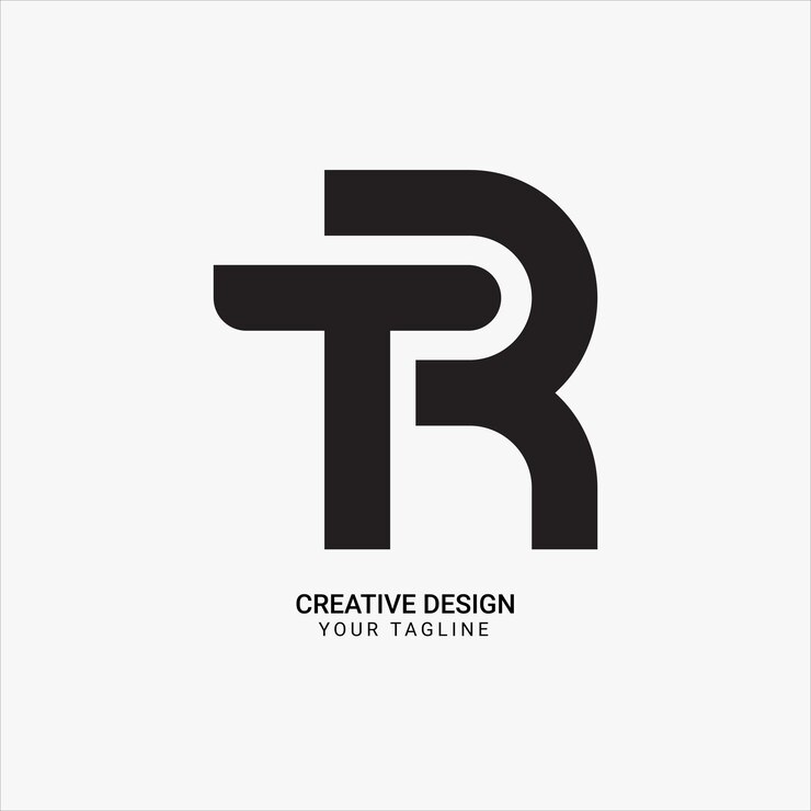 Vector monograma plano creativo rt o tr diseño de logotipo único moderno mínimo