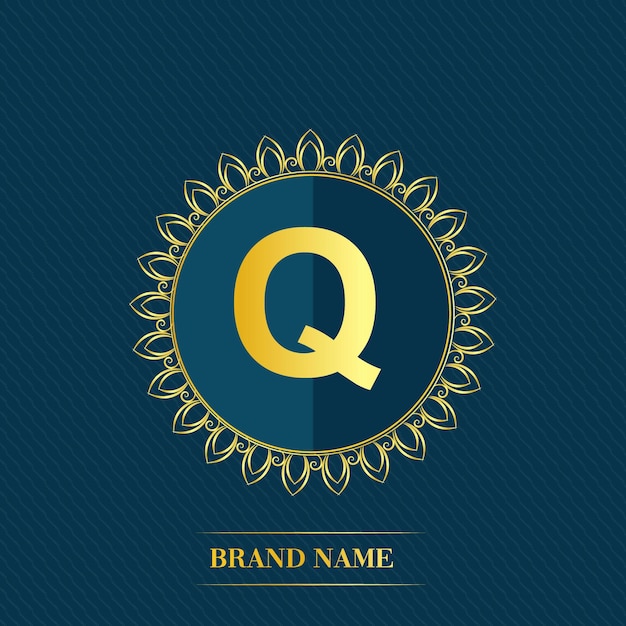 Monograma de plantilla de oro de lujo Vector Premium