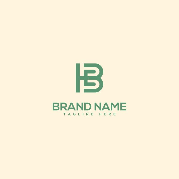 Monograma profesional letra única HB BH plantilla de diseño del logotipo Iniciales Logotipo de la empresa