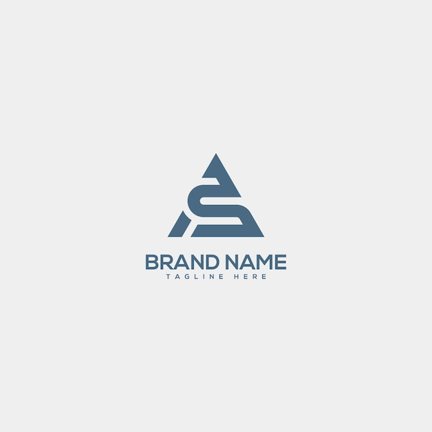 Monograma profesional letra única plantilla de diseño del logotipo AS SA Iniciales Logotipo de la empresa