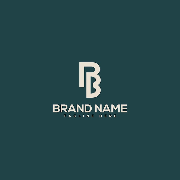 Monograma profesional letra única plantilla de diseño del logotipo PB BP Iniciales Logotipo de la empresa