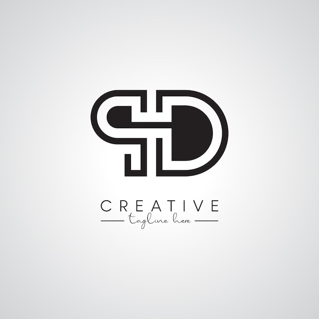 Monograma profesional letra única QD DQ plantilla de diseño de logotipo Iniciales Logotipo de la empresa