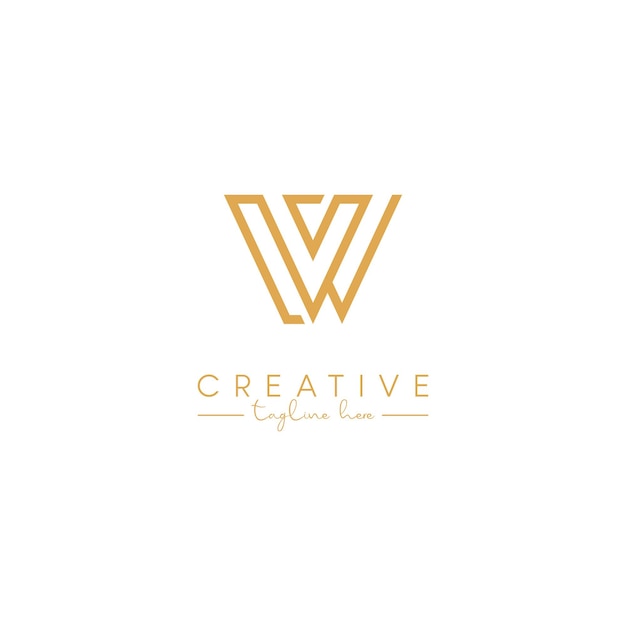 Monograma profesional letra única WV plantilla de diseño del logotipo de VW Iniciales Logotipo de la empresa
