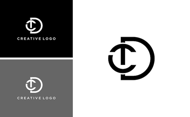 monograma vector de diseño de logotipo CT o TC inicial moderno
