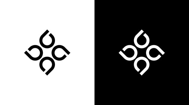 Monograma de vector de logotipo comunitario un estilo de ilustración de icono en blanco y negro inicial Plantillas de diseños