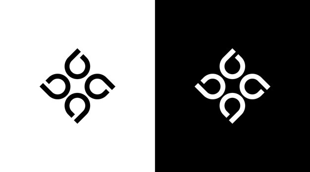 Monograma de vector de logotipo comunitario un estilo de ilustración de icono en blanco y negro inicial Plantillas de diseños