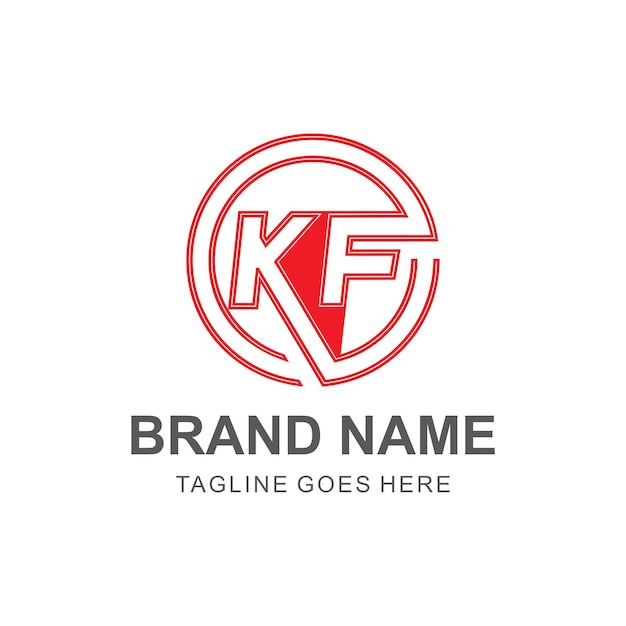Monograma vectorial kf diseño de logotipo letra creativa logotipo para negocios y empresas