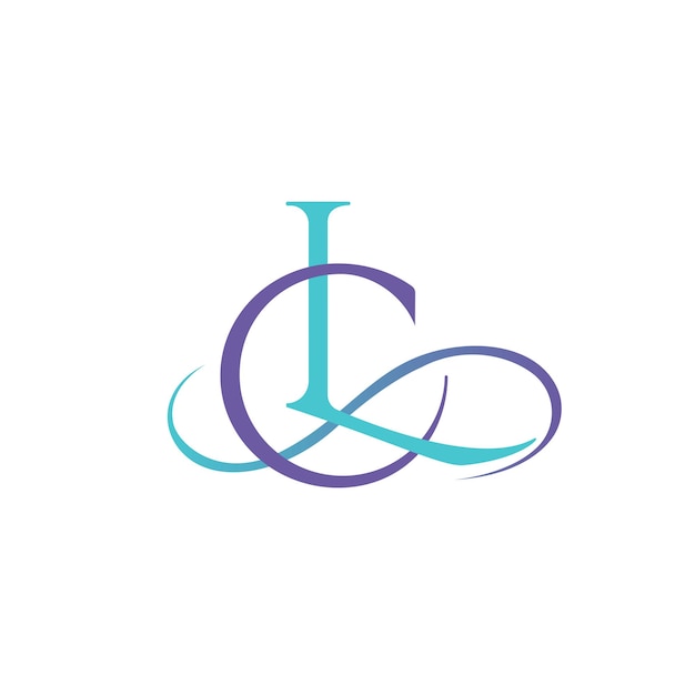 Vector monograma vectorial de letras lc logotipo de letras lc emblema de letras lc