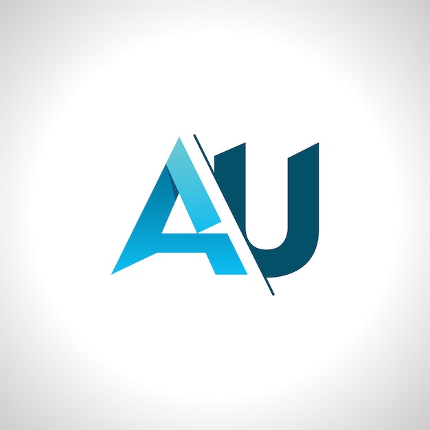 Monograma vectorial de lujo Concepto de logotipo de marca para letras AU